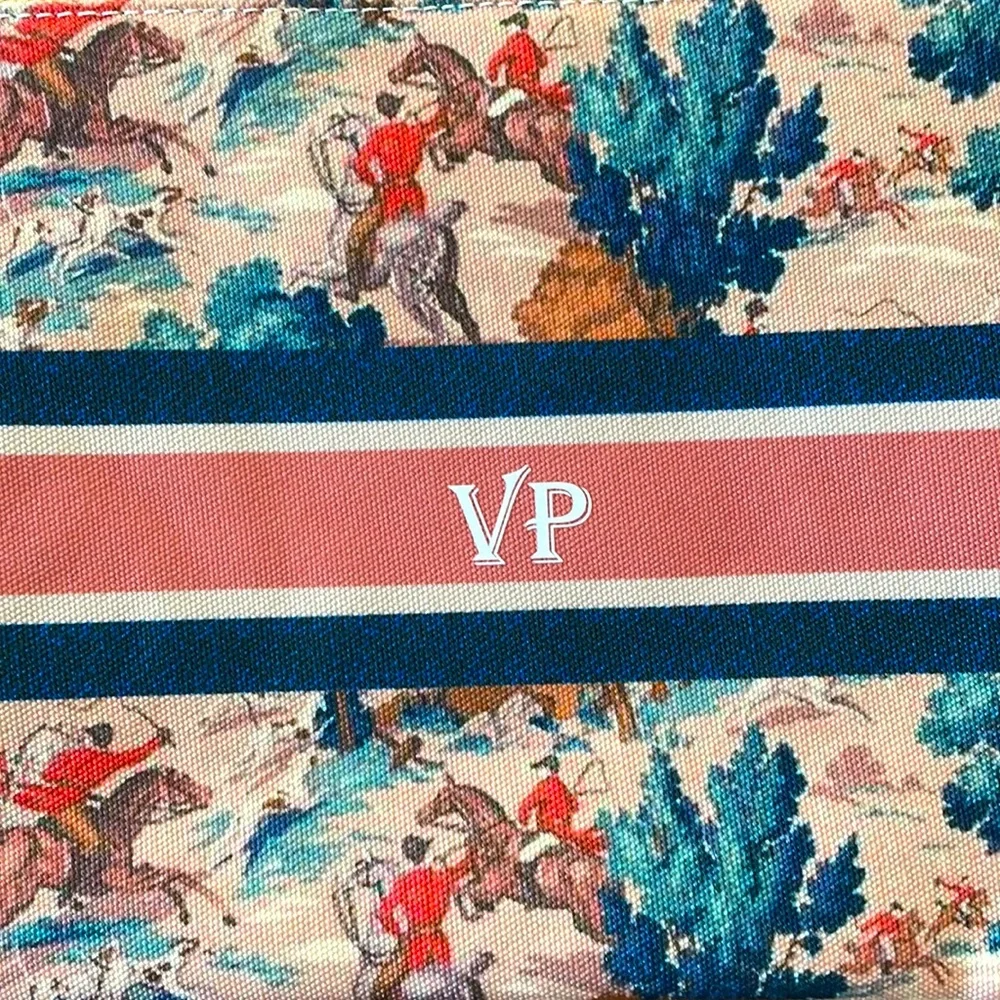 Personalized clutch VP toile de jouy textured NEW - Picture 3 of 5